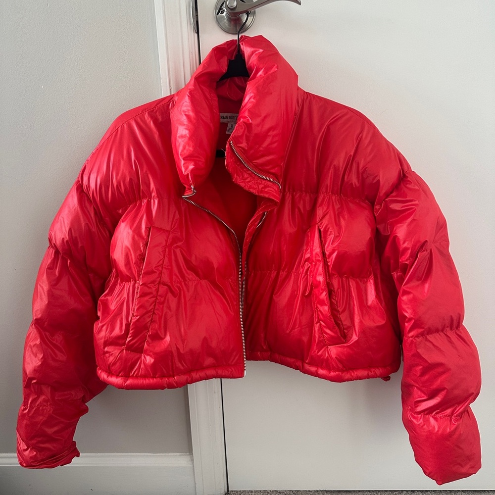 Urban Outfitters Red Puffer Jacket